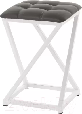 Табурет AMC Comfort 8К6.8 (кожзам серо-коричневый/белый) фото