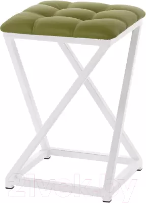 Табурет AMC Comfort 8К6.11 (кожзам оливковый/белый) фото