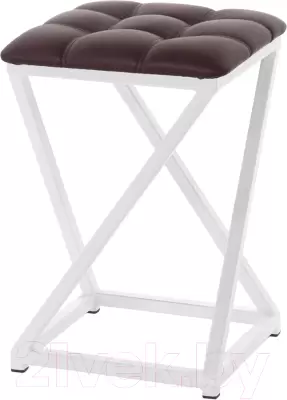 Табурет AMC Comfort 8К6.14 (кожзам бордо/белый) фото