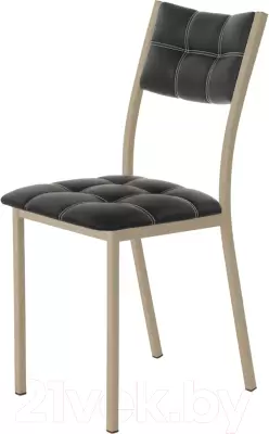 Стул AMC Comfort 3К10.1 (кожзам черный/капучино) фото