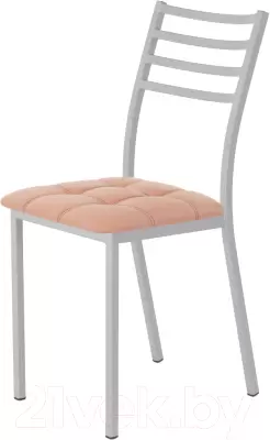 Стул AMC Comfort 4К5.7 (кожзам коралл/серебристый) фото