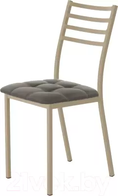 Стул AMC Comfort 4К10.8 (кожзам серо-коричневый/капучино) фото