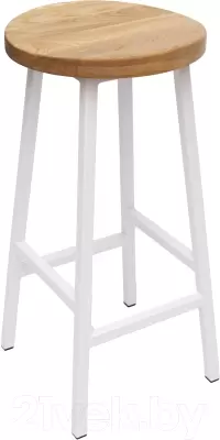 Табурет барный Stal-Massiv SMH-65 (дуб натуральный/белый) фото