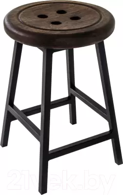 Табурет Stal-Massiv Button-47 (дуб мореный/черный) фото