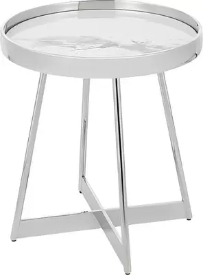 Журнальный столик Stool Group Гера 50x50 / EET-280 (белый/серебристый) фото