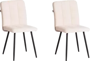 Набор стульев Tetchair Medeo LT (велюр, молочный/черный, 2 шт) фото