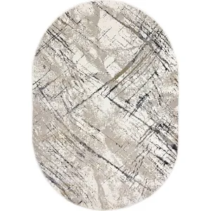 Ковер Behram Vegas T3746RE-CREAM-D.GREY-OVAL фото