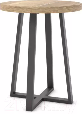 Журнальный столик Hype Mebel Челси 40x40 (черный/дуб галифакс натуральный) фото