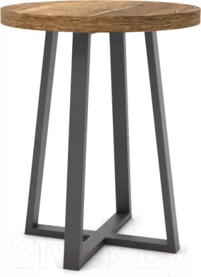 Журнальный столик Hype Mebel Челси 40x40 (черный/дуб галифакс олово) фото