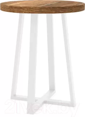 Журнальный столик Hype Mebel Челси 40x40 (белый/дуб галифакс олово) фото
