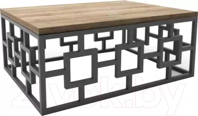 Журнальный столик Hype Mebel Лок 60x80 (черный/дуб галифакс натуральный) фото