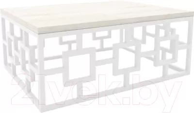 Журнальный столик Hype Mebel Лок 60x80 (белый/древесина белая) фото