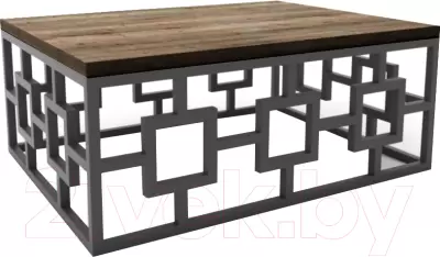 Журнальный столик Hype Mebel Лок 75x100 (черный/дуб галифакс олово) фото