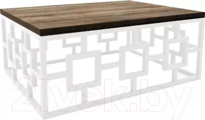 Журнальный столик Hype Mebel Лок 75x100 (белый/дуб галифакс олово) фото