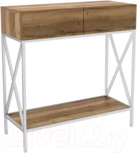 Консольный столик Hype Mebel Лесс 80x40 (белый/дуб галифакс олово) фото