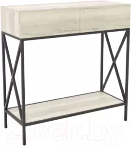 Консольный столик Hype Mebel Лесс 100x40 (черный/древесина белая) фото