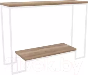 Консольный столик Hype Mebel Голд 80x35 (белый/дуб галифакс натуральный) фото