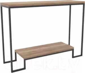 Консольный столик Hype Mebel Голд 100x35 (черный/дуб галифакс натуральный) фото