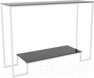 Консольный столик Hype Mebel Голд 80x35 (белый/стекло черное) фото