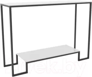 Консольный столик Hype Mebel Голд 80x35 (черный/стекло белое) фото