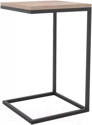 Приставной столик Hype Mebel Лайт 40x40 (черный/дуб галифакс натуральный) фото