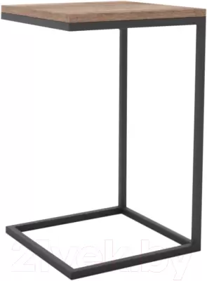 Приставной столик Hype Mebel Лайт 40x40 (черный/дуб галифакс олово) фото