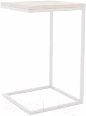 Приставной столик Hype Mebel Лайт 40x40 (белый/древесина белая) фото