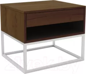Прикроватная тумба Hype Mebel 50x35 (белый/дуб галифакс олово) фото