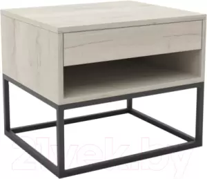 Прикроватная тумба Hype Mebel 50x35 (черный/древесина белая) фото
