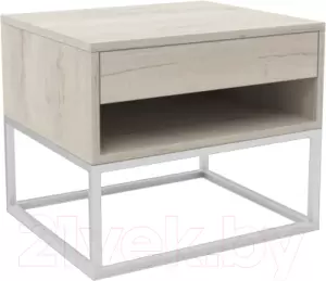 Прикроватная тумба Hype Mebel 50x35 (белый/древесина белая) фото