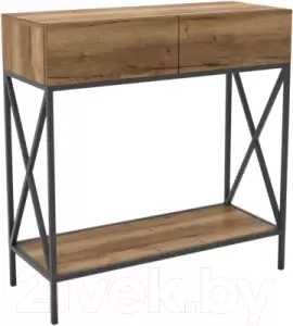 Консольный столик Hype Mebel Лесс 80x40 (черный/дуб галифакс олово) фото