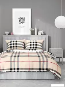 Постельное белье Samsara Burberry 2сп (простыня на резинке) фото
