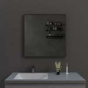 Зеркало Esbano 3803TDB 80x80 с подсветкой и антизапотеванием, матовый черный фото