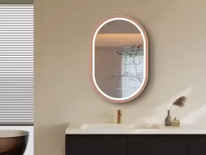 Зеркало Esbano ES-3310HVDG 60x90 с LED-подсветкой, розовое золото фото