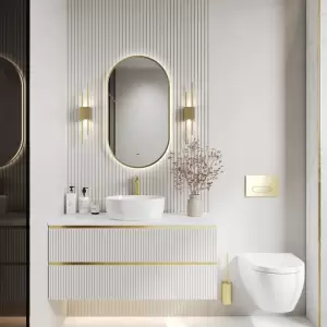 Зеркало Континент Miaro Gold LED 45x80 золото фото
