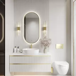 Зеркало Континент Miaro Gold LED 50x100 золото фото