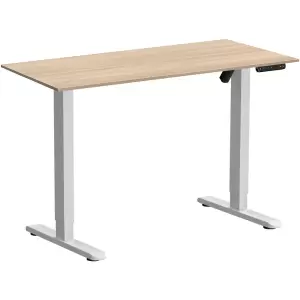 Стол с электроприводом WellDesk Basic 1300x675х18, белый, акация лэйкленд фото