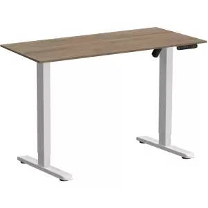 Стол с электроприводом WellDesk Basic 1300x675х18, белый, дуб денвер трюфель фото