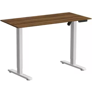 Стол с электроприводом WellDesk Basic 1300x675х18, белый, дуб хантон темный фото