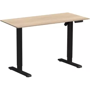 Стол с электроприводом WellDesk Basic 1300x675х18, черный, акация лэйкленд фото