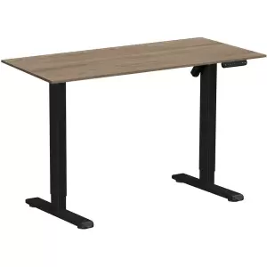 Стол с электроприводом WellDesk Basic 1300x675х18, черный, дуб денвер трюфель фото