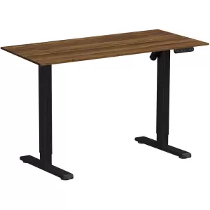 Стол с электроприводом WellDesk Basic 1300x675х18, черный, дуб Хантон темный фото