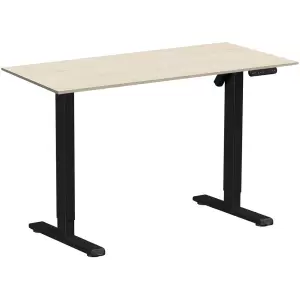 Стол с электроприводом WellDesk Basic 1300x675х18, черный, сосна аланд полярная фото