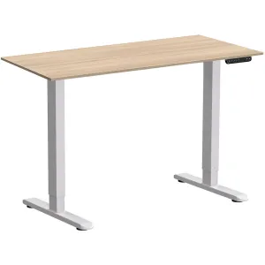 Стол с электроприводом WellDesk Prime, 1300x675х18 мм, белый, акация лэйклэнд фото