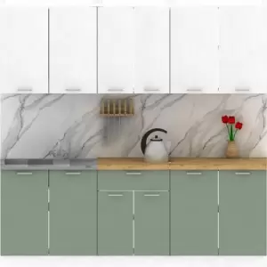 Кухонный гарнитур Eligard Lion 2.2 (белый/самшит/дуб бунратти) фото