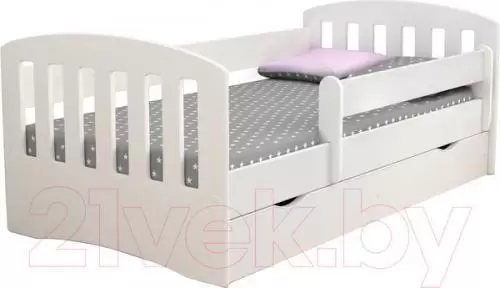 Кровать-тахта детская Мебель детям Классика 80x140 К-80 (белый) фото