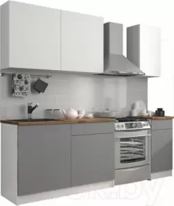 Кухонный гарнитур Eligard Urban 1.6 (белый/дымчатый алмаз) фото
