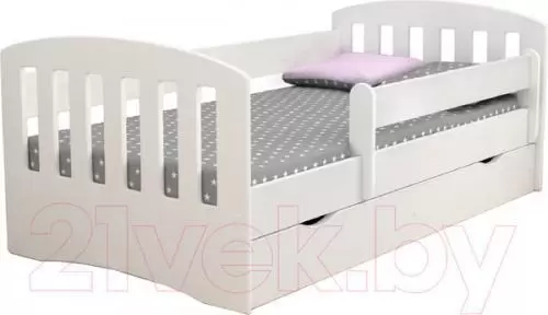 Кровать-тахта детская Мебель детям Классика 80x160 К-80 (белый) фото