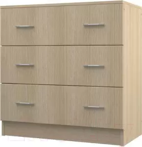Комод МДК КМ1 с 3 ящиками 820x800x418 (дуб млечный) фото