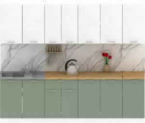 Кухонный гарнитур Eligard Lion 2.6 (белый/самшит/дуб бунратти) фото